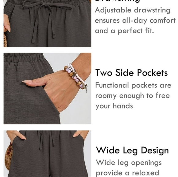 Women's Charcoal Gray High-Waisted Shorts - Picture 3 of 3